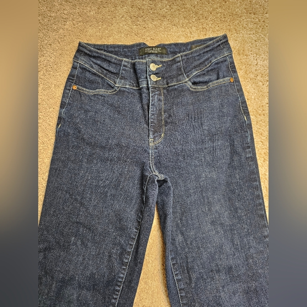 Judy Blue High Waist Wide Leg‎ Jeans Size 29 Dark Wash JB88579 DK - Picture 4 of 10
